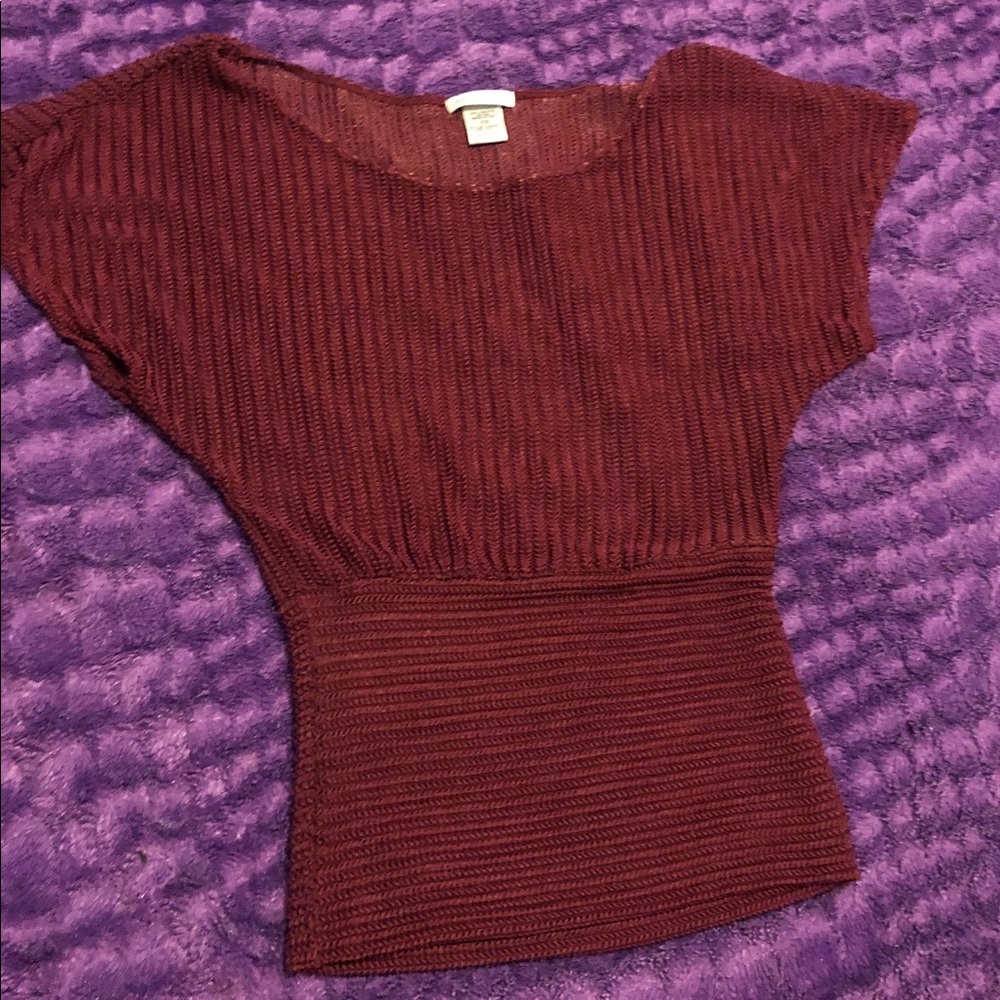 Deep Red Dolman Style Blouse